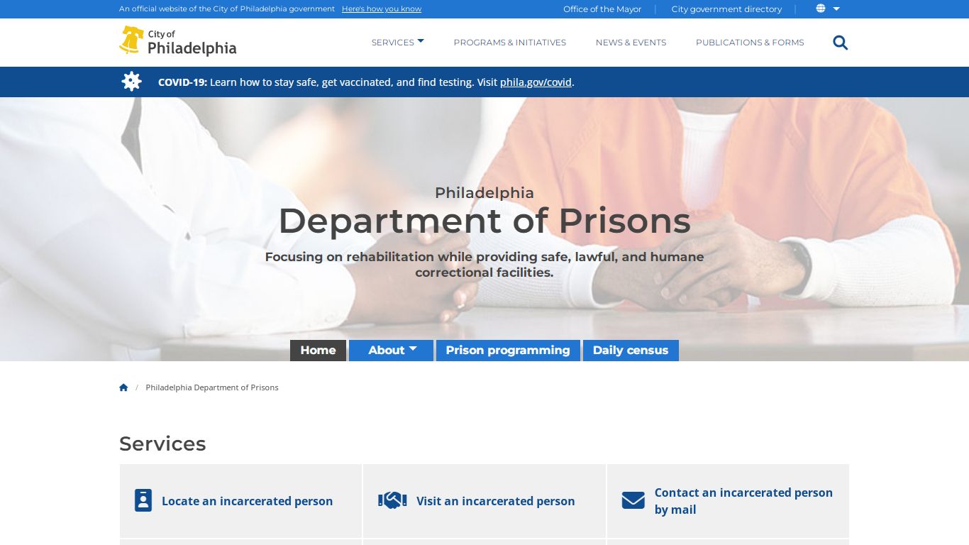 Philadelphia Department of Prisons | Homepage